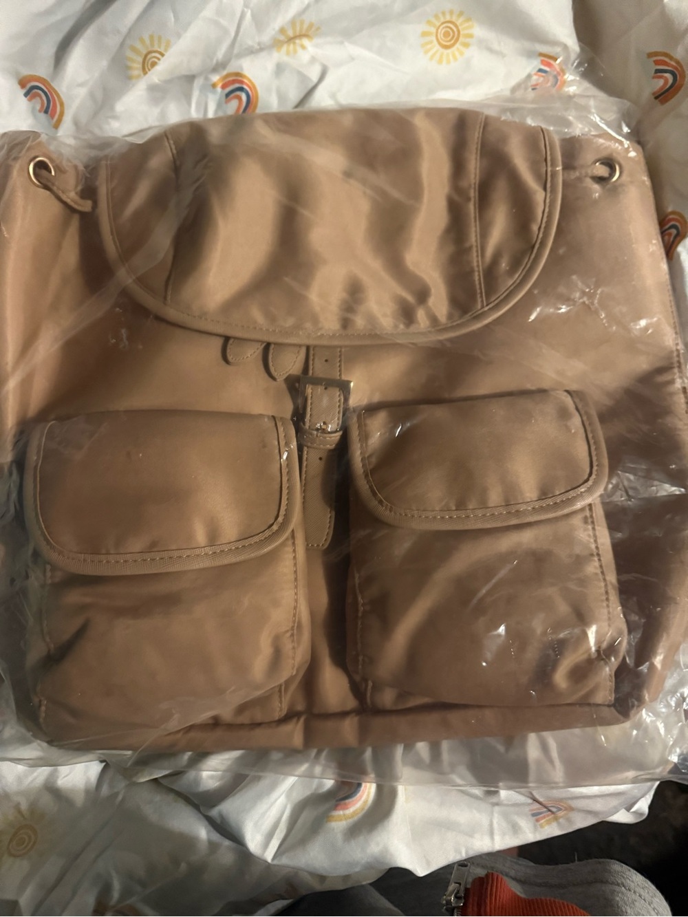 Year of Ours Tan Backpack with Front Pockets
